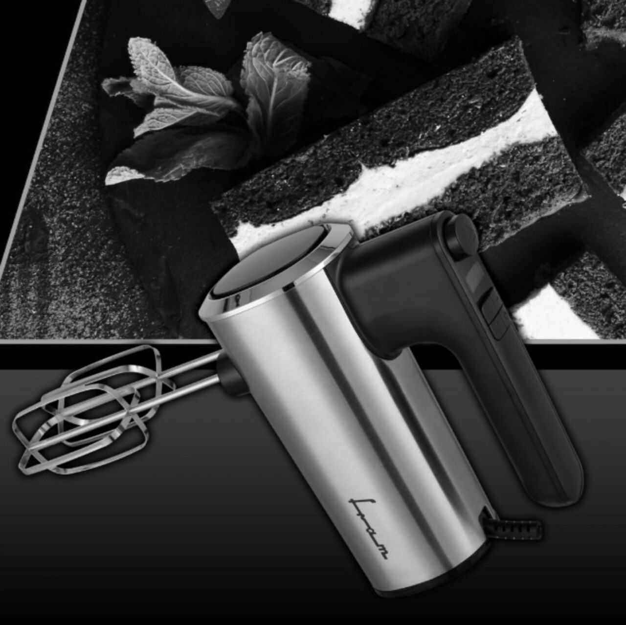 Mixer de mana Fram, 400W, argintiu/negru - imagine 3